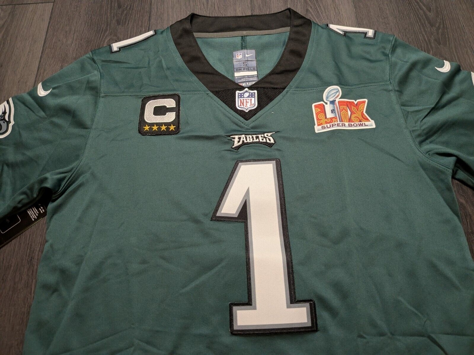 🚨 Jalen Hurts #1 Philadelphia Eagles 2025 Bowl Patch Stitched 🏈 Jersey Small