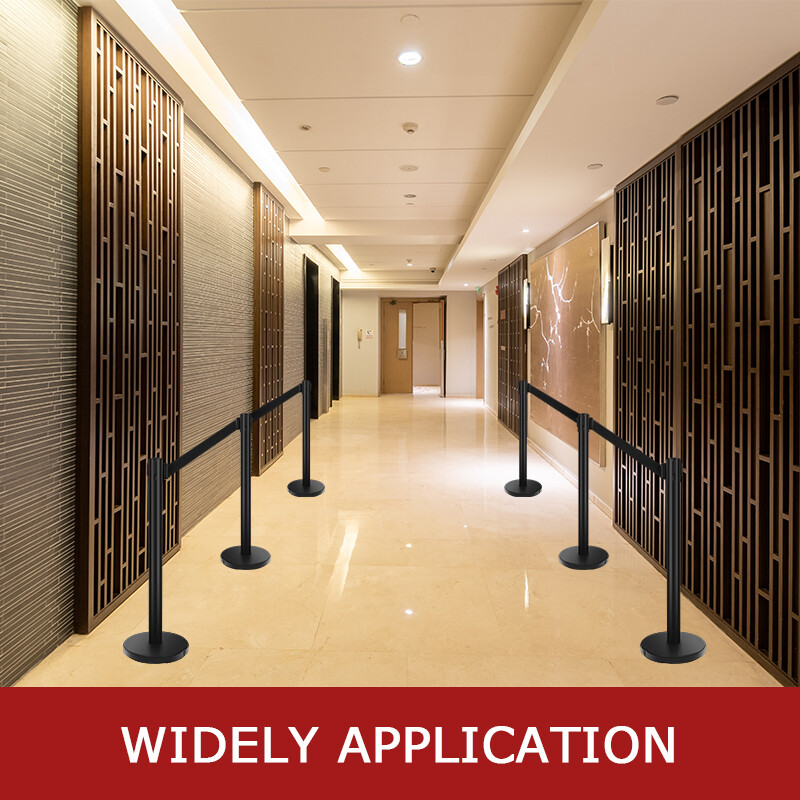 6 PCS Crowd Control Barrier Stanchion Posts Queue Pole with Retractable Belt