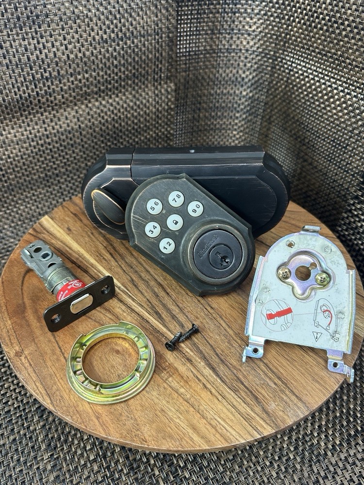 Keypad Deadbolt Lock – Tested – Code Only – No Key – Oil Rubbed Bronze