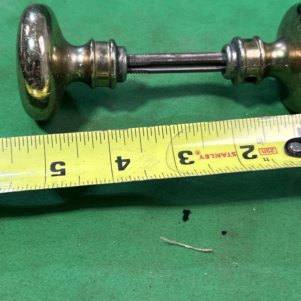 Two 2” Antique Brass Door Knobs W/ Treaded Spindle