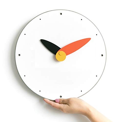 Modern Minimalist Orange & Black Wall Clock