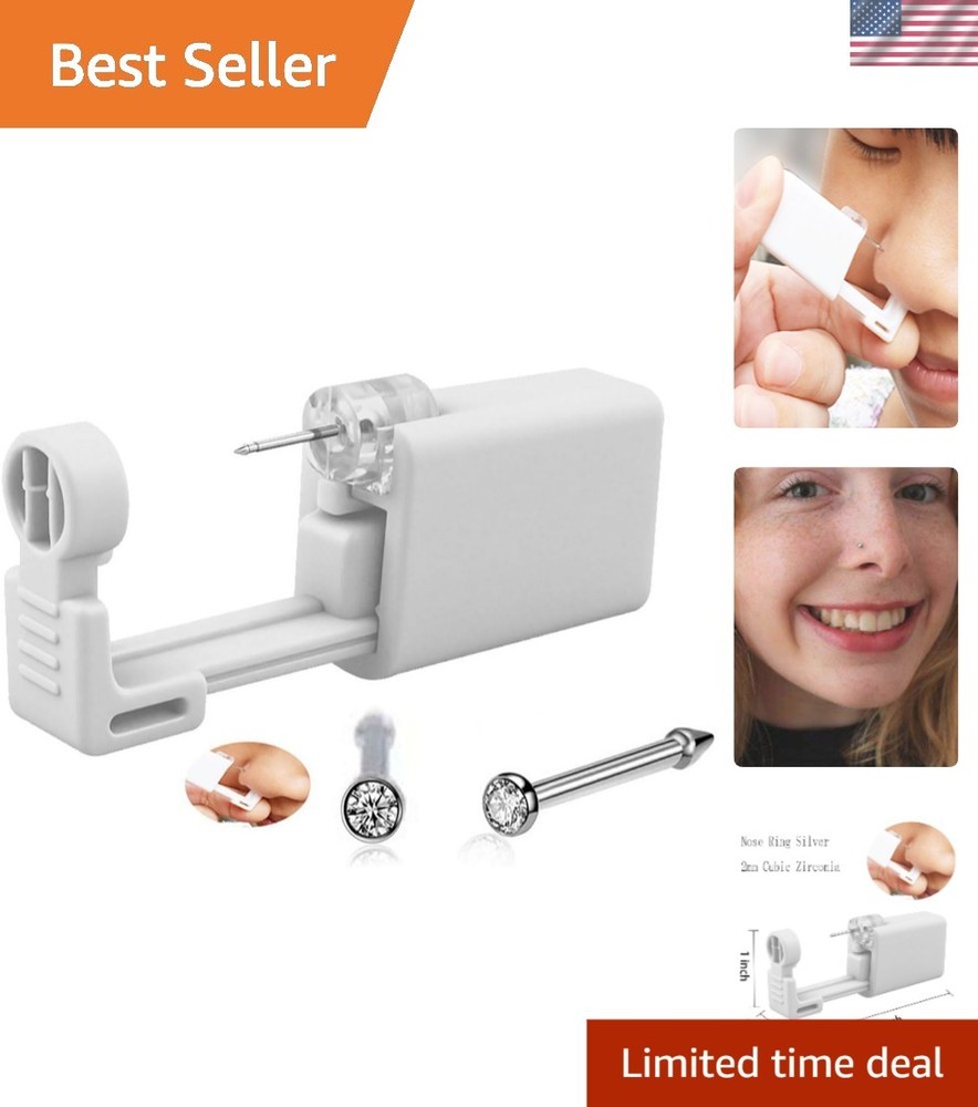 Self Nose Piercing Kit with Built-in Nose Stud - Quick & Easy Use