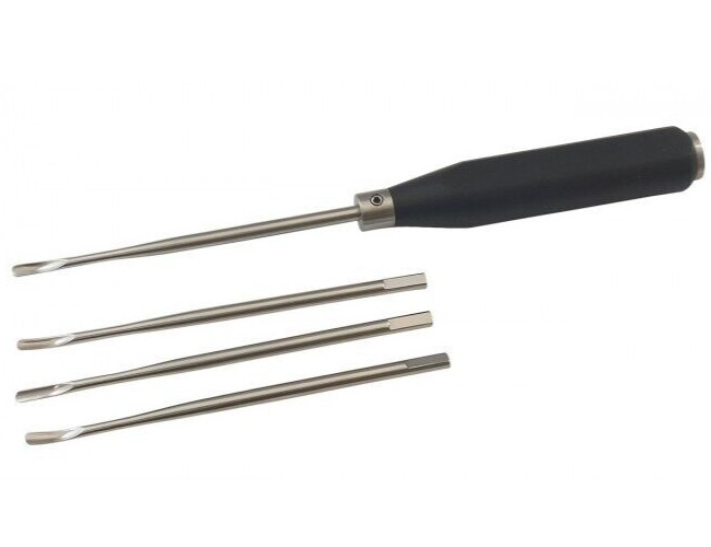 Interchangeable Teflon Mallet Head Straight and Curved Elevator Set (4mm & 5mm)