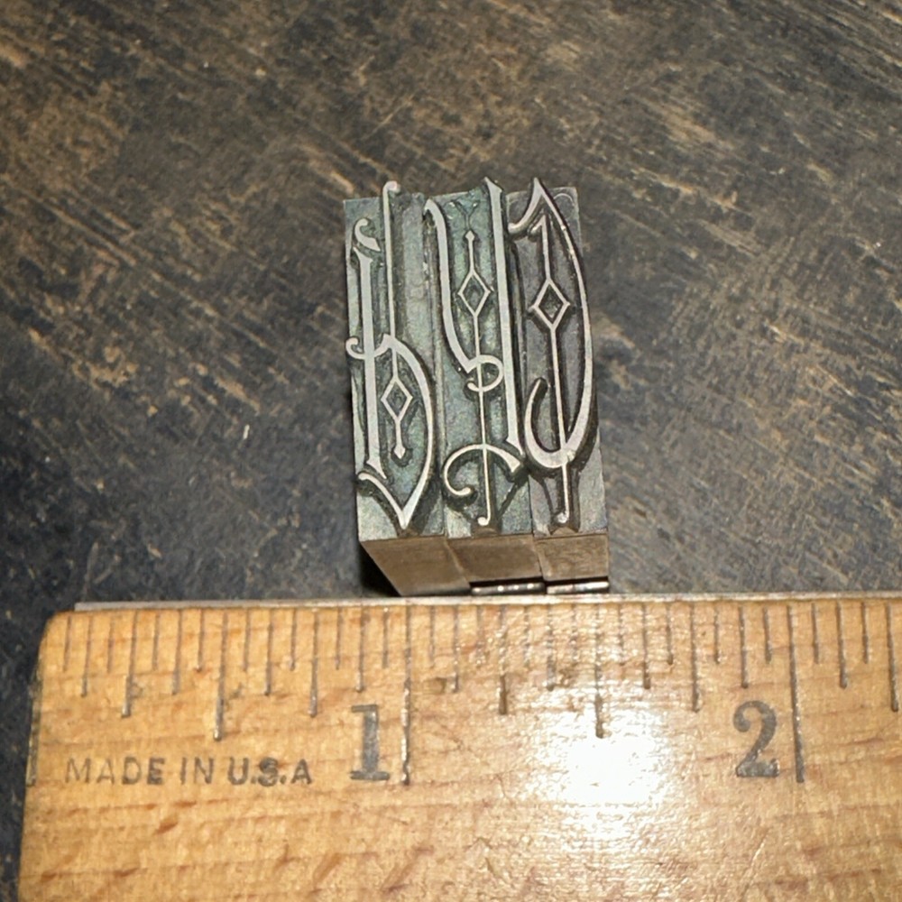 Print Blocks “ 3 Ornamental Borders “ Nice Lines! Lead Blocks #3