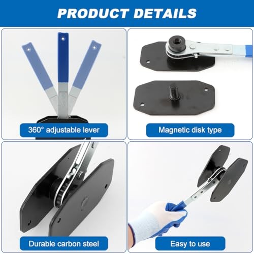 Brake Caliper Compression Tool with 2 Caliper Hanger, 360° Adjustable Blue