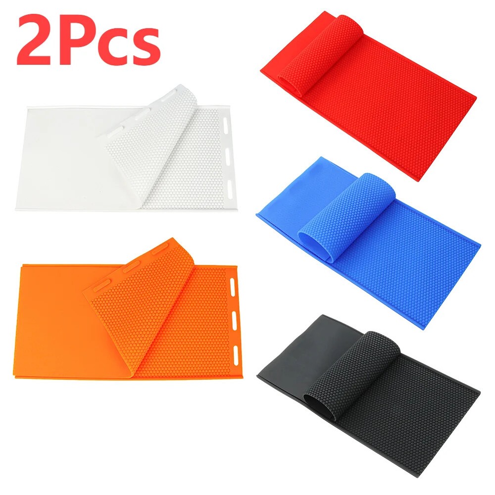 2Pcs Beeswax Foundation Press Mold Soft Silicone Beewax Foundation Machine