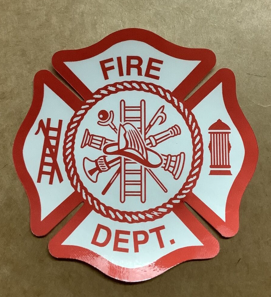 FIRE DEPT. MALTESE CROSS (INSIDE WINDOW) 3" DECAL