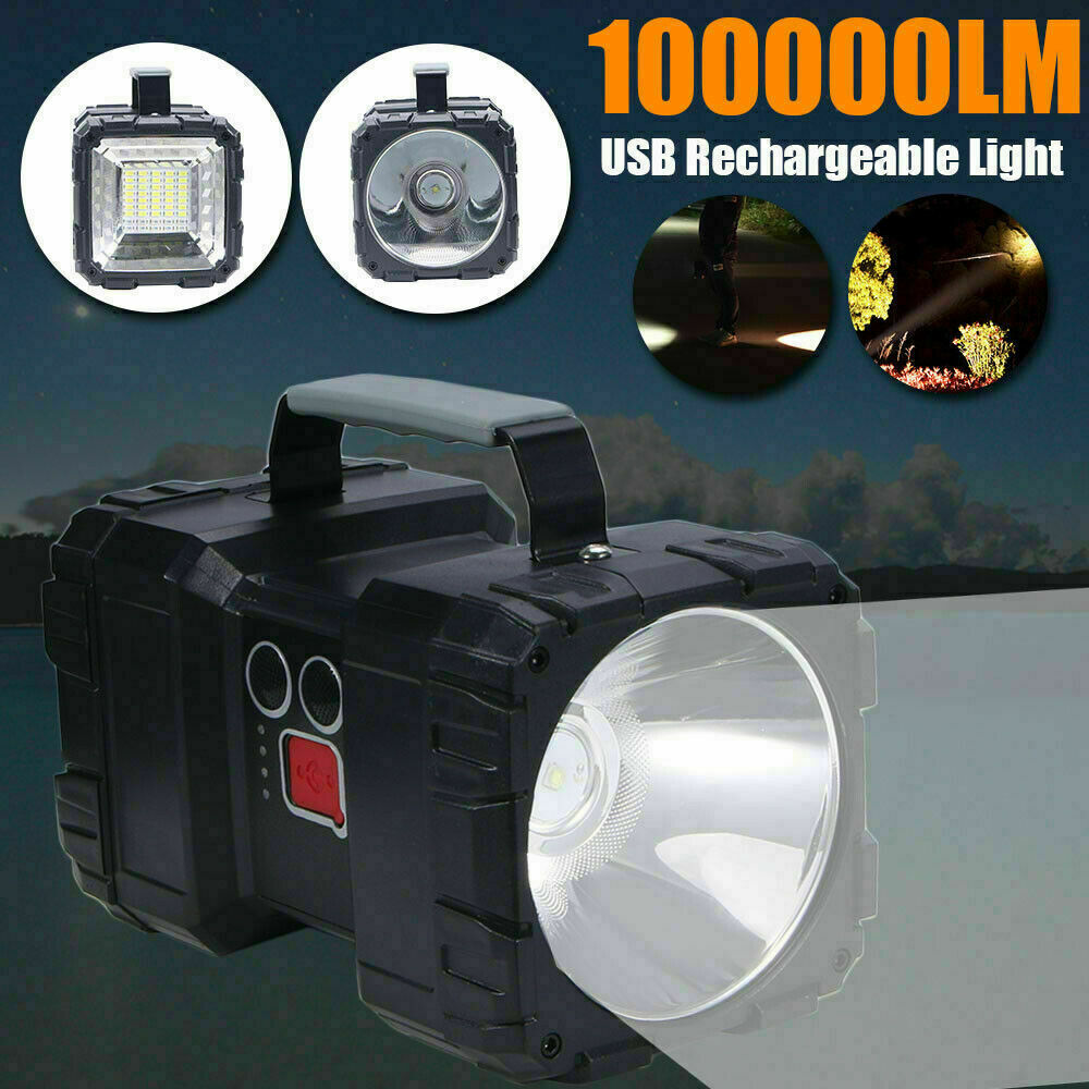 Portable Ultra-Bright LED Searchlight Handheld Spotlight Rechargeable Flashlight