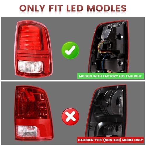 LED Tail Lights Assembly Compatible with 2013-2018 2013-2018 LED Black Border