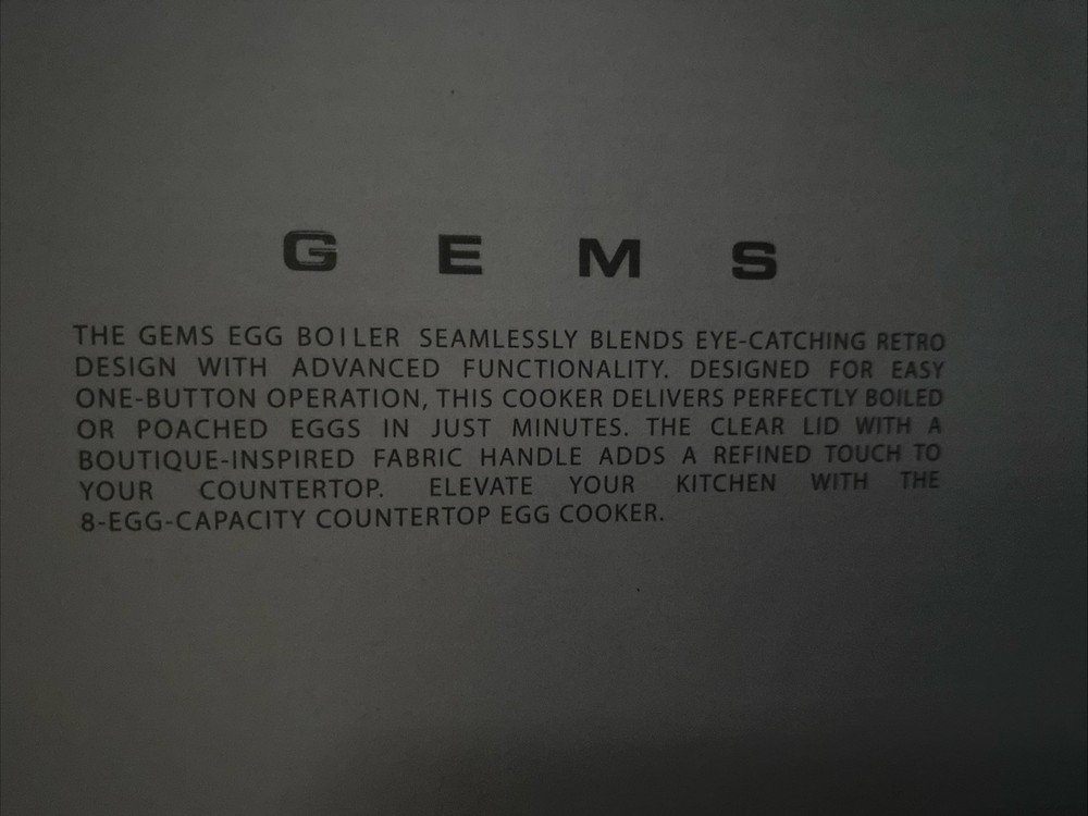 gems egg boiler
