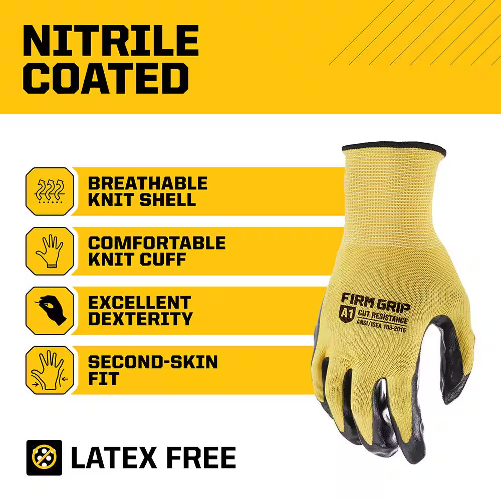 Large Nitrile Coated Outdoor & Work Gloves (100-Pack)