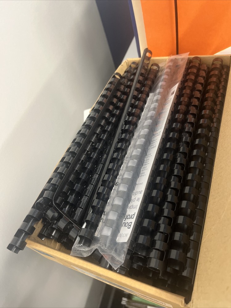 CombBind Binding Spines Mixed Lot Open Box Black 18, 12, 8 and 6mm