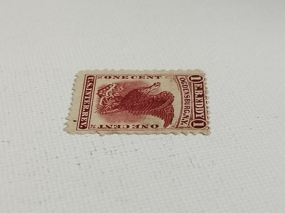 1 Cent Carmine E.B. Eddy Stamp RO-75d