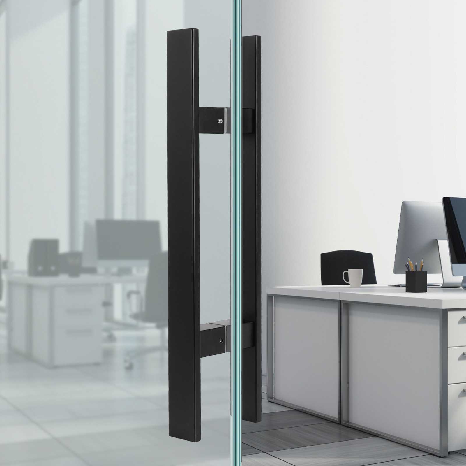 Dual Sided Push Pull Door Handle H-Shaped Stainless Handle Sliding Door Handle