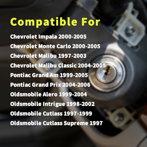 Ignition Switch Lock Cylinder with 2 Keys Compatible with 2000-2005 Chevy