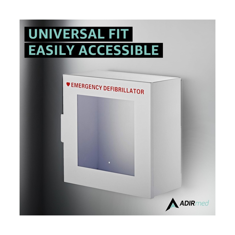 AdirMed AED Cabinet, Non Alarmed AED Defibrillator Wall Mounted, Easy Access ...