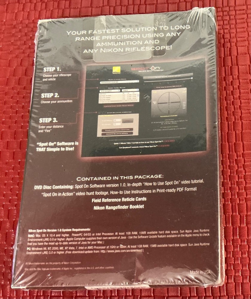 Nikon Spot On Ballistic Software for Mac & PC New 1.0