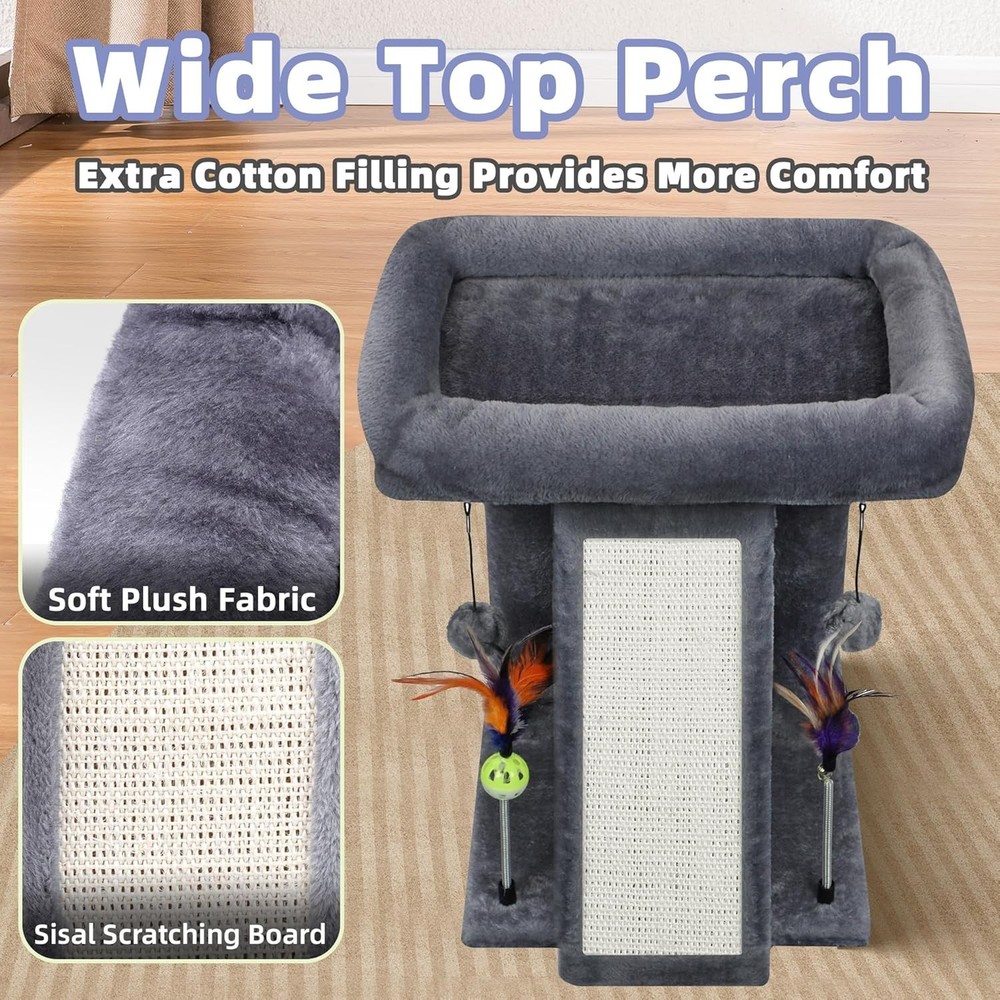 Cat Tree Tower with Cat Scratching Post for Indoor Cats, Activity Centre Clim...