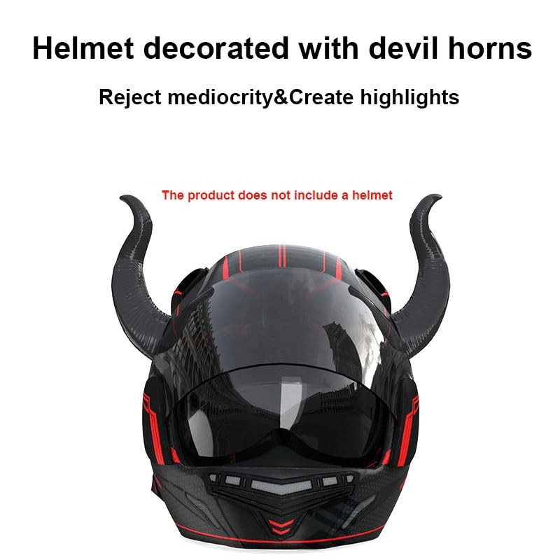 CHPINGN Motorcycle Horn Devil Small: 4 cm, Big: 7 Black 2