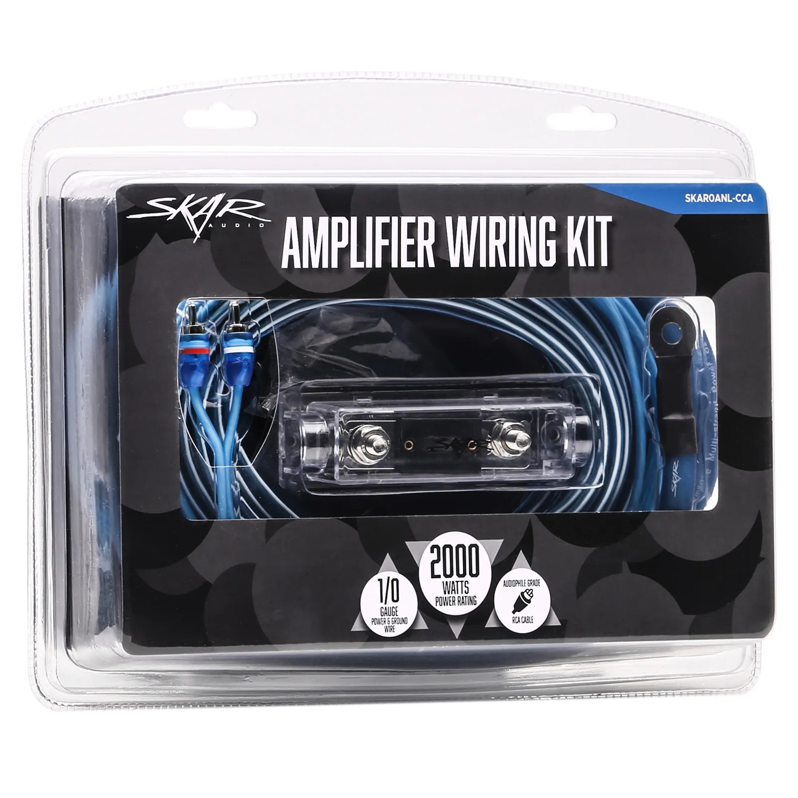 NEW SKAR AUDIO 1/0 GAUGE 2000 WATT CCA AMPLIFIER WIRING KIT W RCA (SKAR0ANL-CCA)