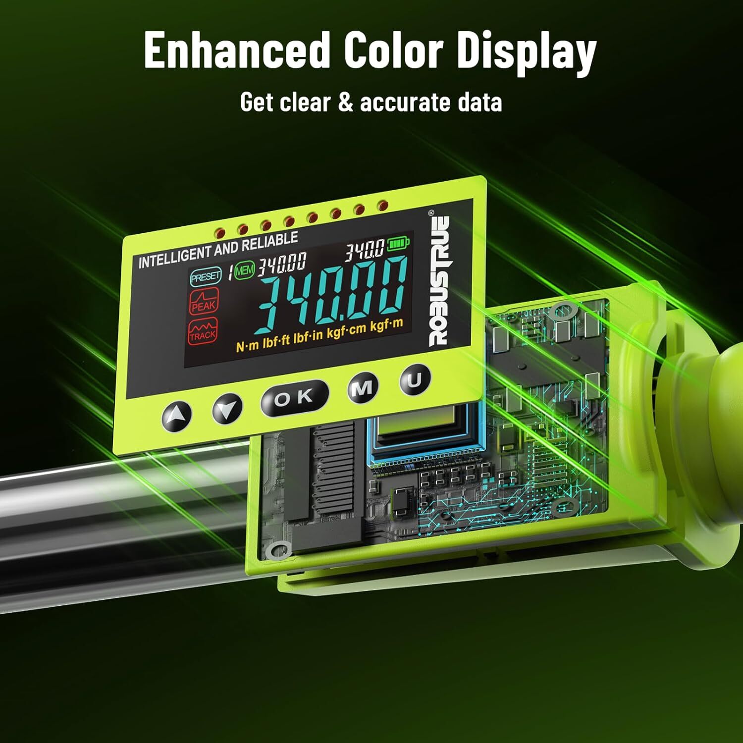 1/2" Digital Torque Wrench 12.5-250.8ft-lb/17-340Nm&±2% 500Data Memory&10 Preset