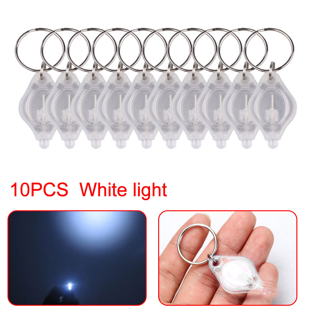 LED Mini Keychain Flashlight Key Ring Light Bright Torch Outdoor Hiking white