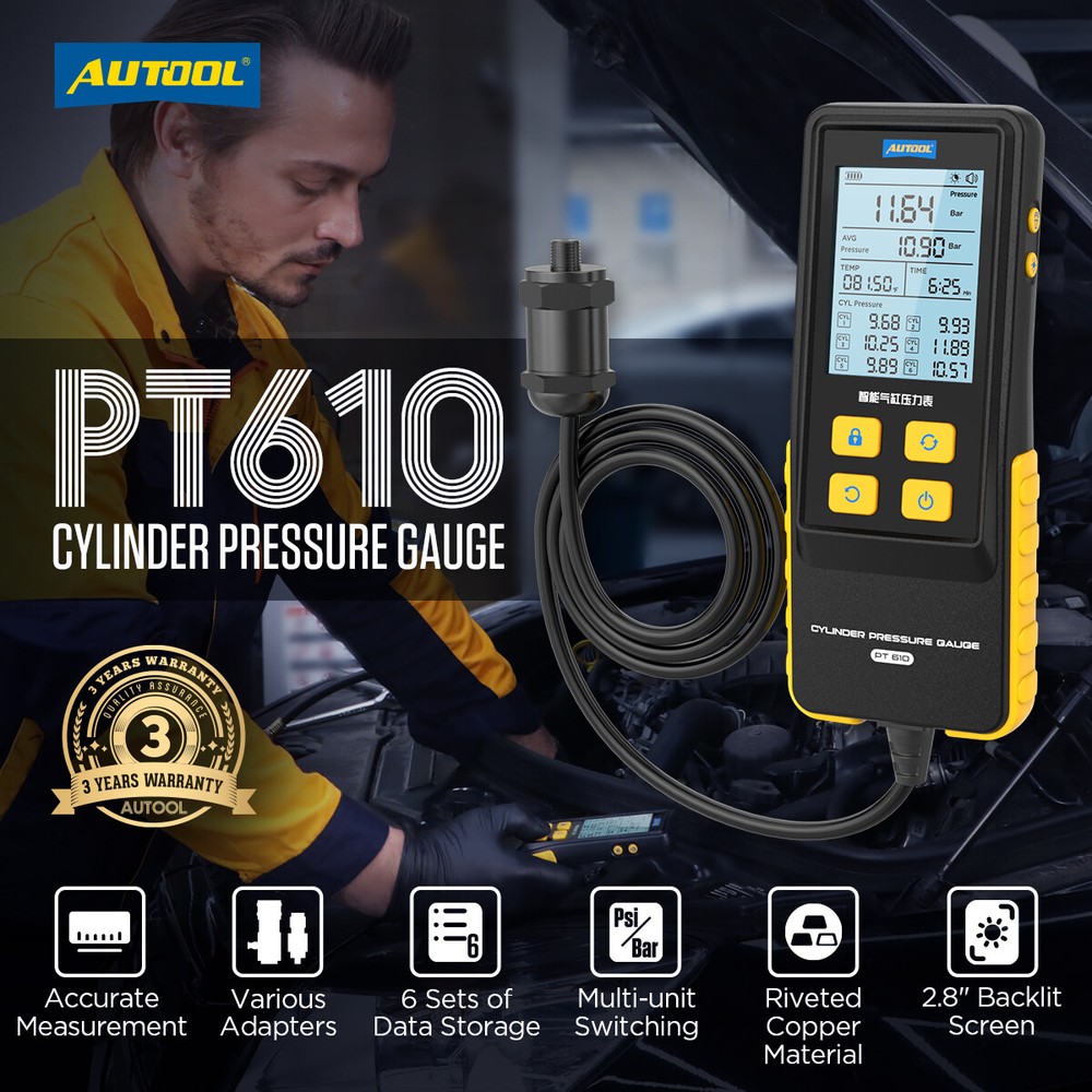 Gasoline Engine Cylinder Pressure Tester Digital Engine Compression Gauge Tester