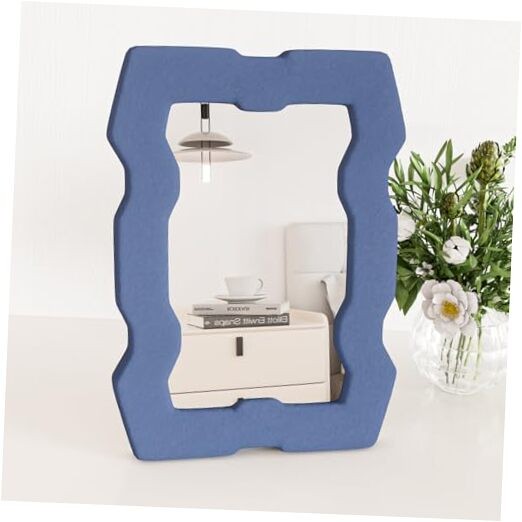 Makeup Mirrors for Desk, Irregular Tabletop Vanity Mirror, Flannel Dressing