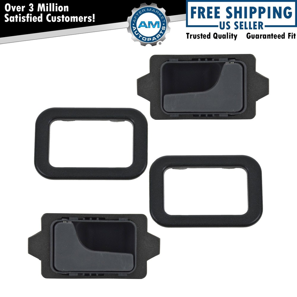 Interior Inside Door Handle Pair With Trim Set Left & Right For BMW E30 E24