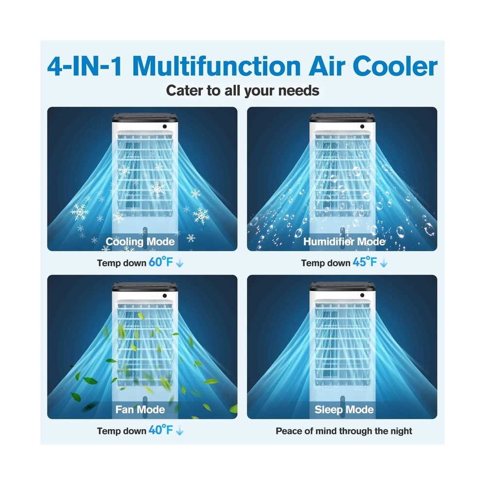 Windowless Portable Air Conditioner with Remote, FLOWBREEZE Ventless Ac Unit ...
