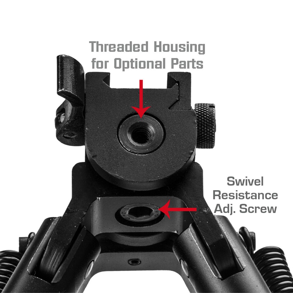 Lion Gears Tactical Foldable Bipod with Spring Lock Height Between 7.3"-9"