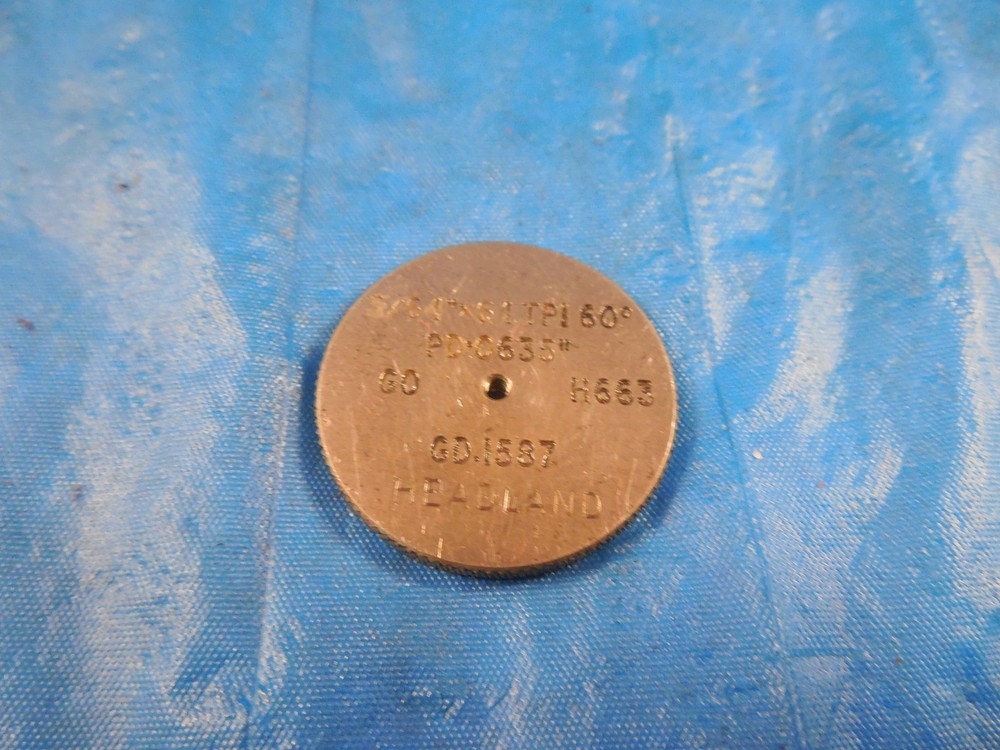 5/64 64 SOLID THREAD RING GAGE .078125 .0781 GO ONLY P.D. = .0635 QUALITY