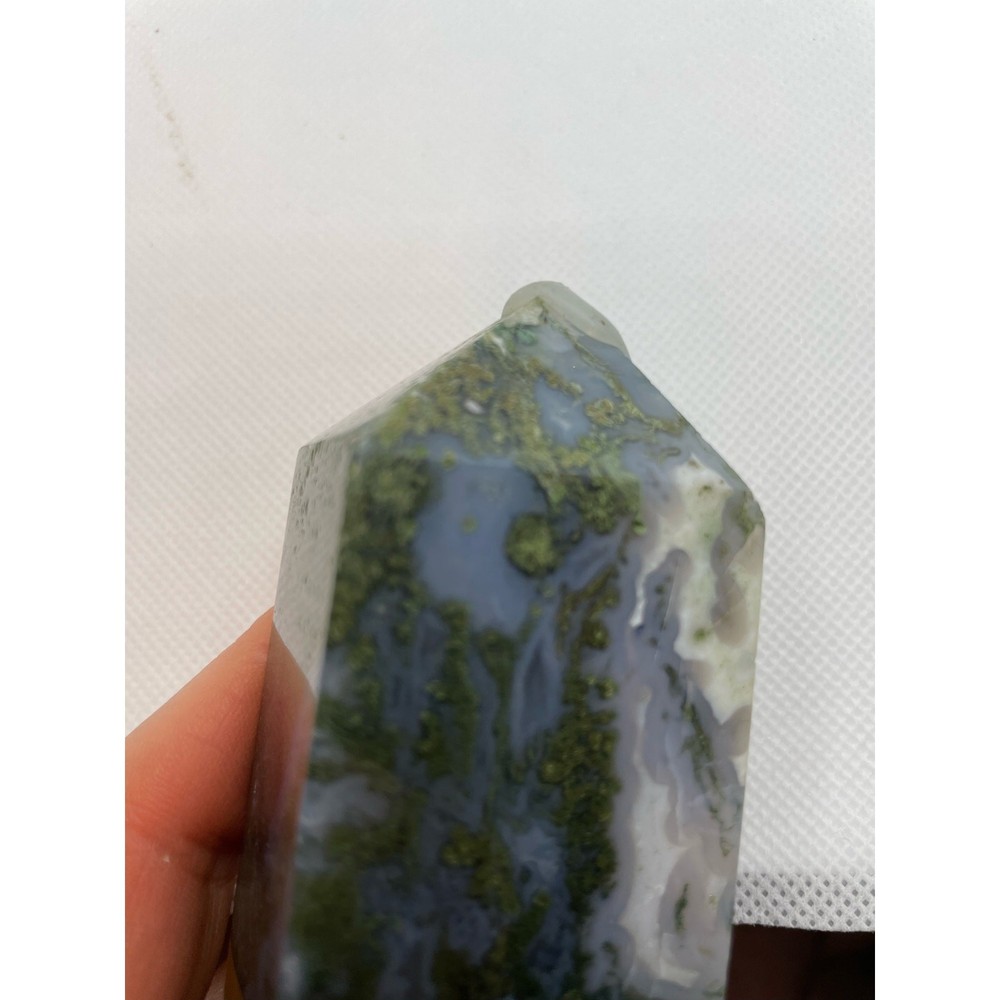 Blue Moss Agate Tower #3