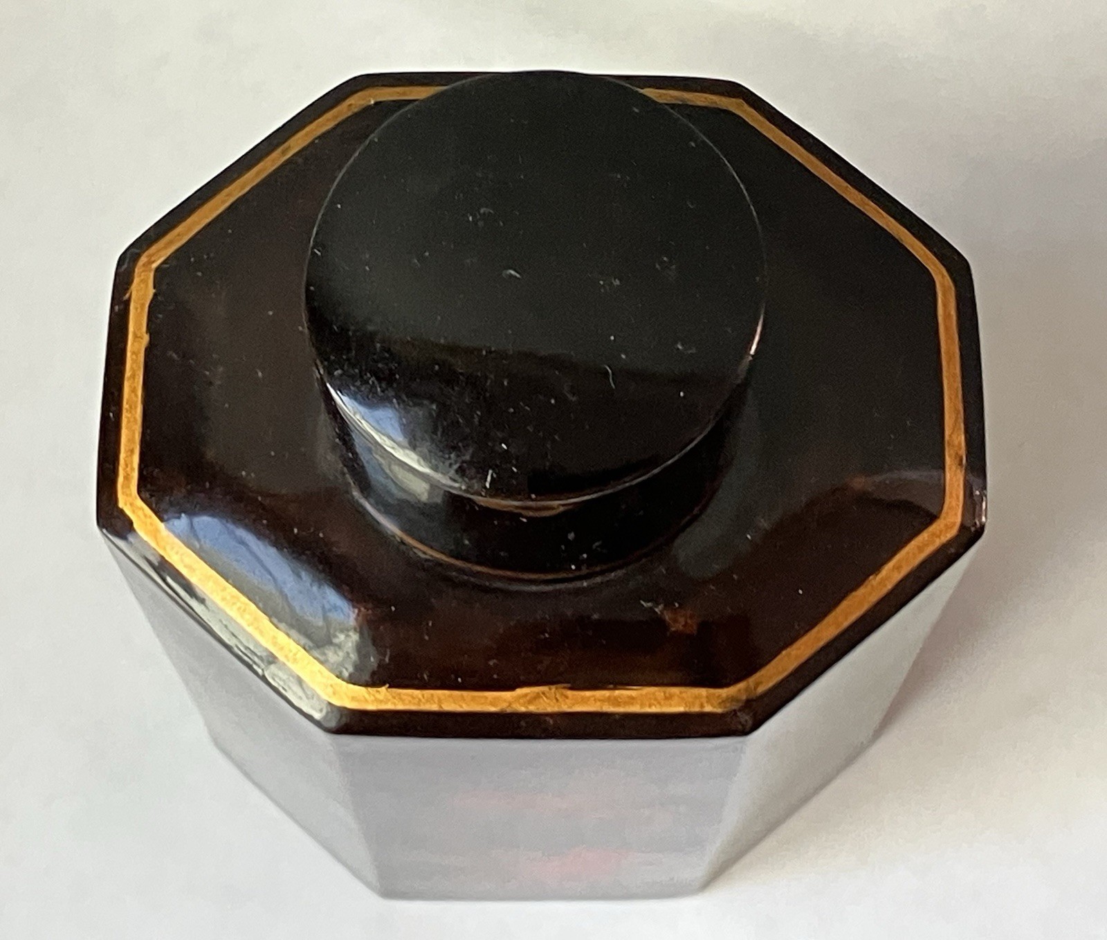 Vintage Vietnamese Lacquer Tea Caddy with Hand‑Painted Goldfish Design, 6" T