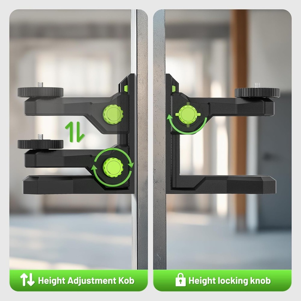 Fine-adjustment bracket for line-point laser level, magnetic rotating base