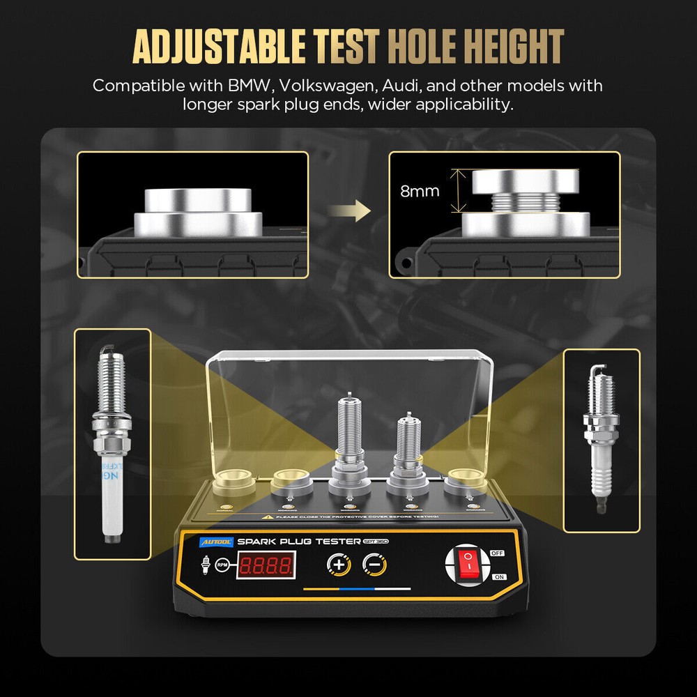 5 Holes Car Spark Plug Tester Analyzer Digital Ignition Tester Height Adjustable
