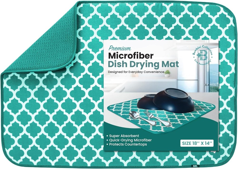 Dish Drying Mat - Microfiber Kitchen Counter Mat, Super Absorbent & Quick Dry...