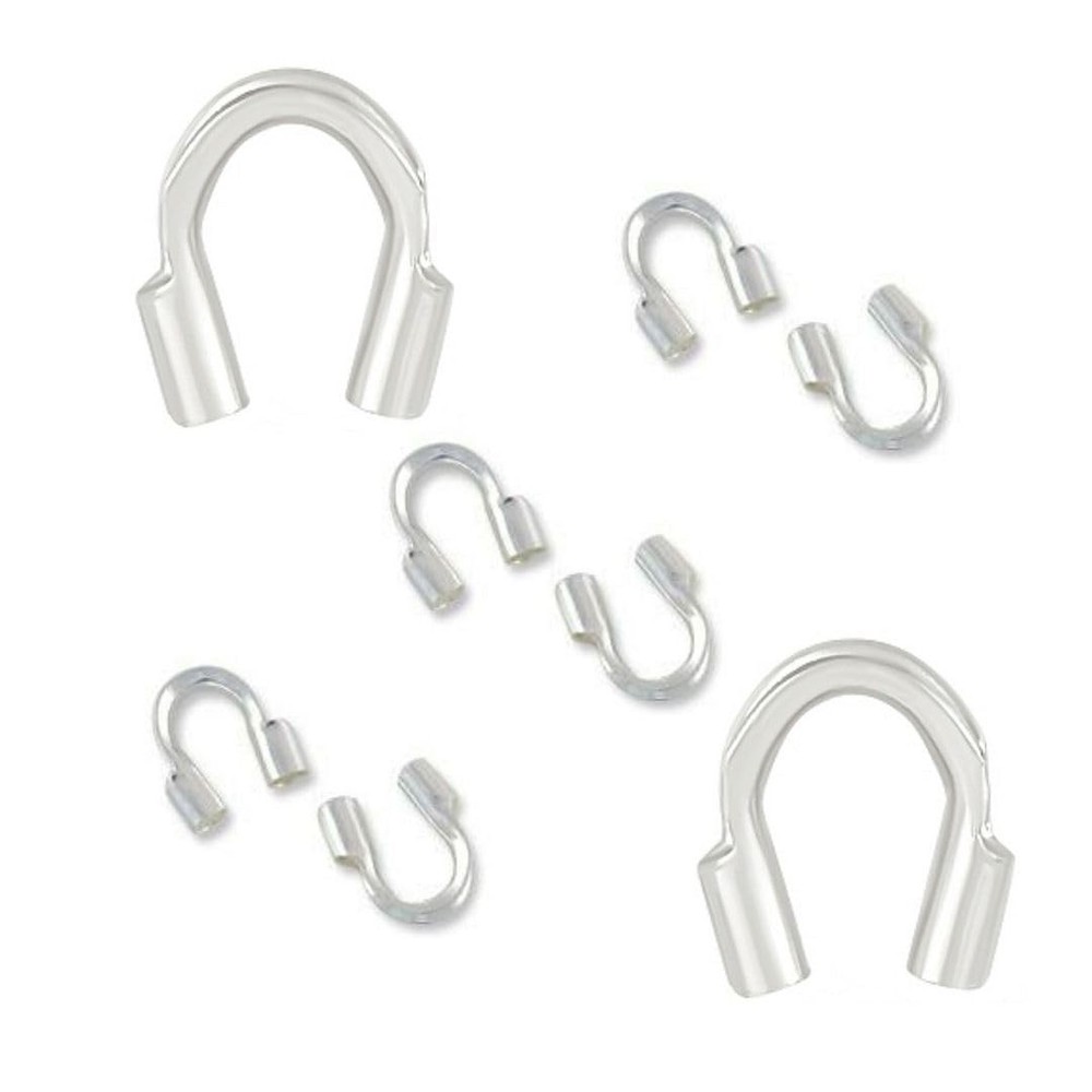 50pcs Authentic Sterling Silver Hypoallergenic Small Wire Guard Thread Protec...
