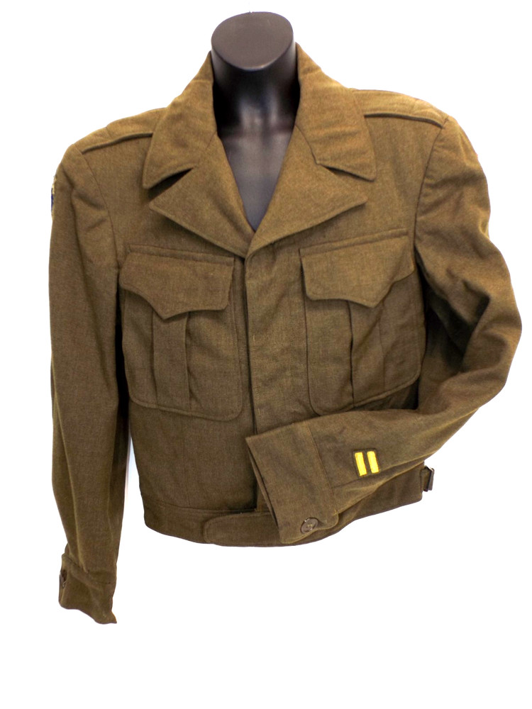 WWI & WWII Wool IKE Field Jacket - 44th Infantry & Red Diamond patch - Size 34 R