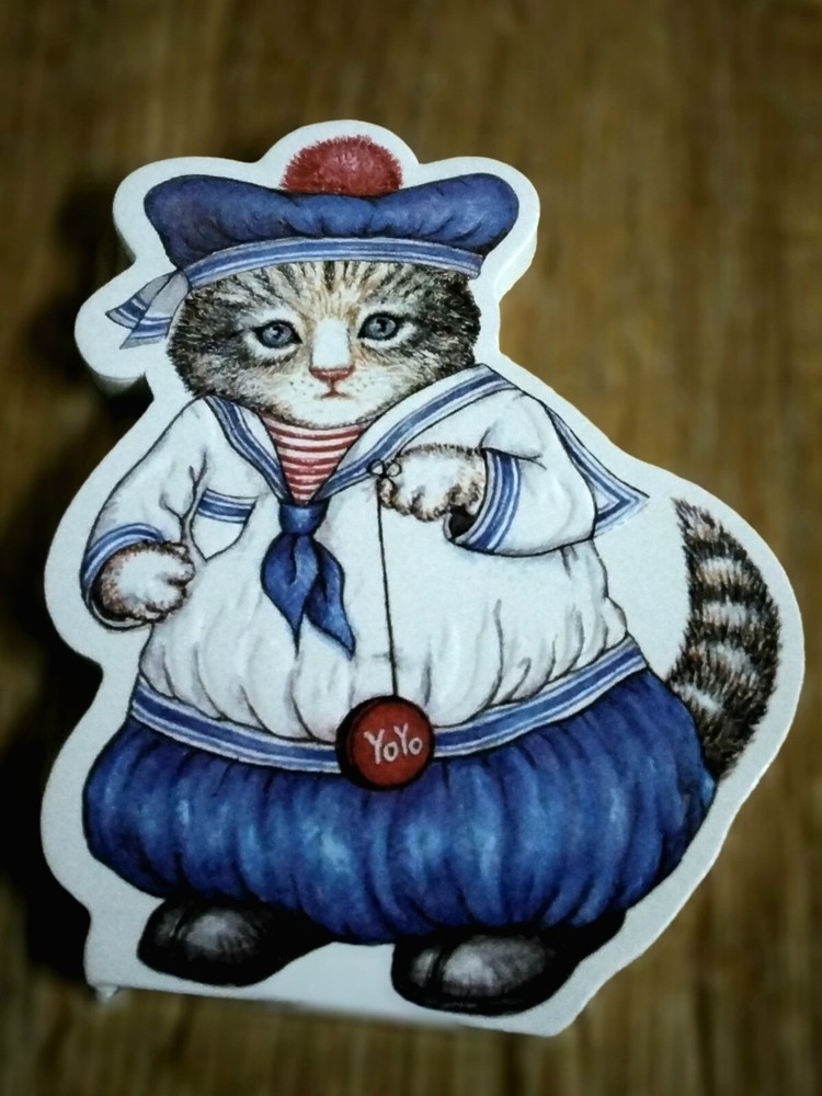 Vintage kitty cucumber sailor note pad