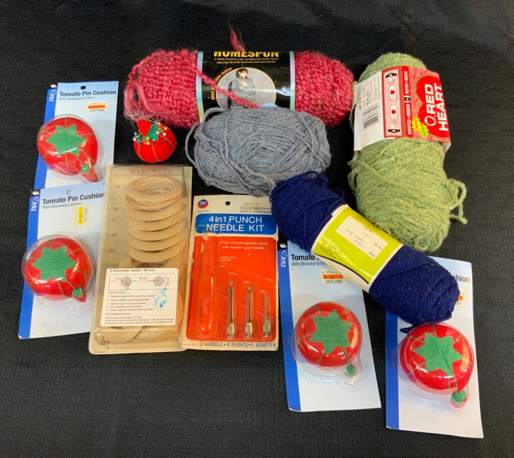 Sewing & Knitting Items, Punch Needles, Yarn, etc.