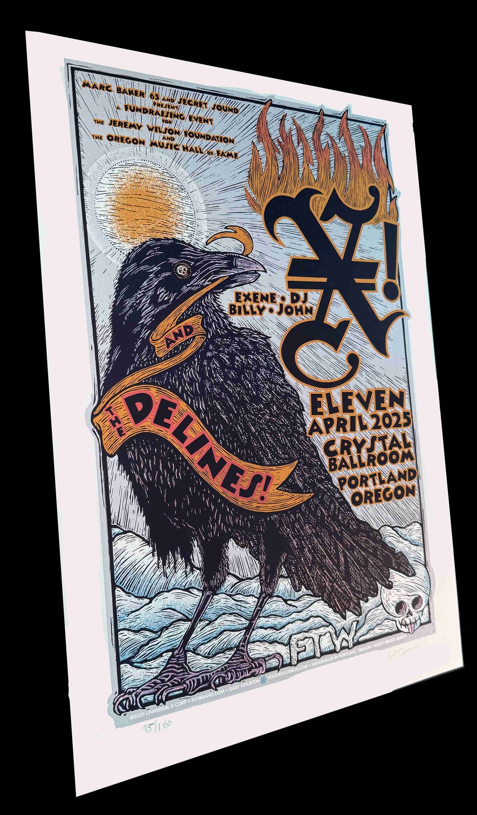 X Exene, DJ, Billy, John + The Delines Crystal Ballroom 2025 Signed Gary Houston