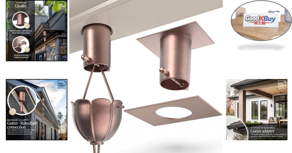 Copper Rain Chain Gutter Adapter and Installer - Quality Home Decor Accessory...