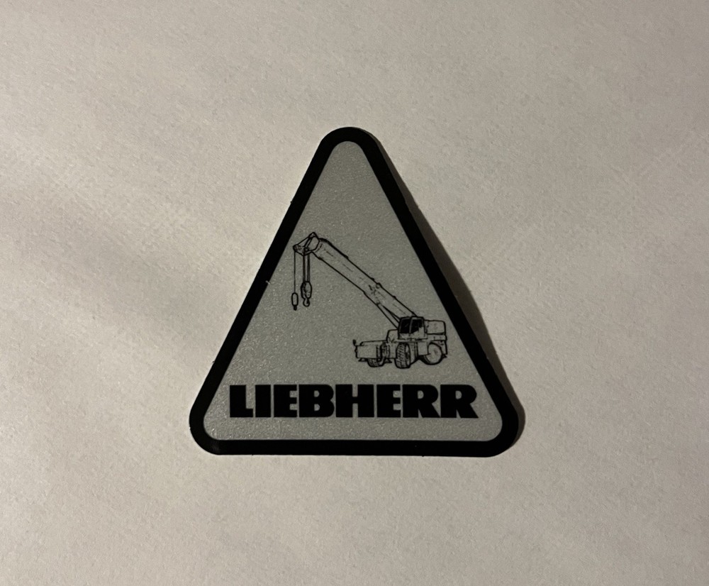 Liebherr Triangle Reflective RT Crane Decal For Hardhat/Lunchbox/Window