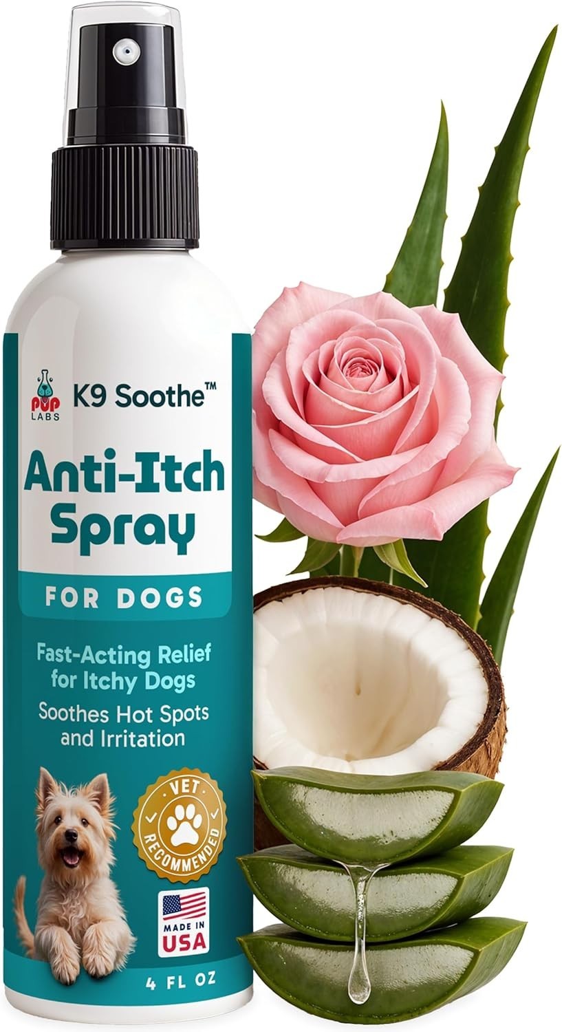 K9 Soothe anti Itch Spray for Dogs with Aloe, Rose, & Coconut, Natural Hot Spot
