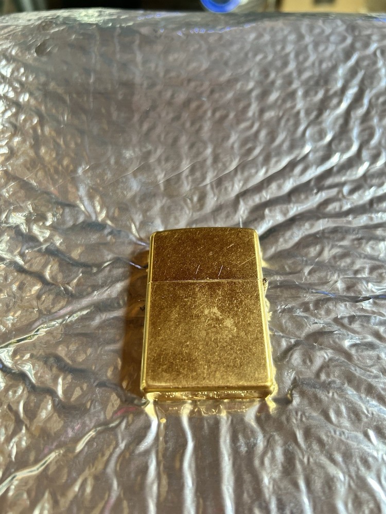 Leather Camel Cigarette Pouch With Zippo 04 Solid Brass Lighter