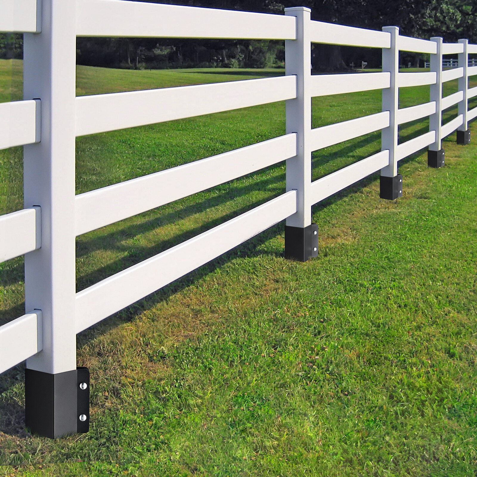 VEVOR Fence Post Anchor Ground Spike 8 Pack 36 x 4 x 4 In Metal Fence Stakes