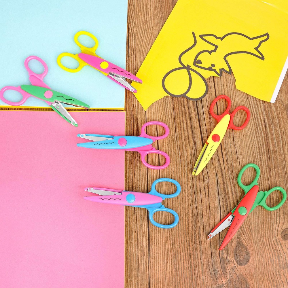 Craft Scissors Decorative Edge ABS Resin Scrapbook Scissors with 6 Pattern Sa...