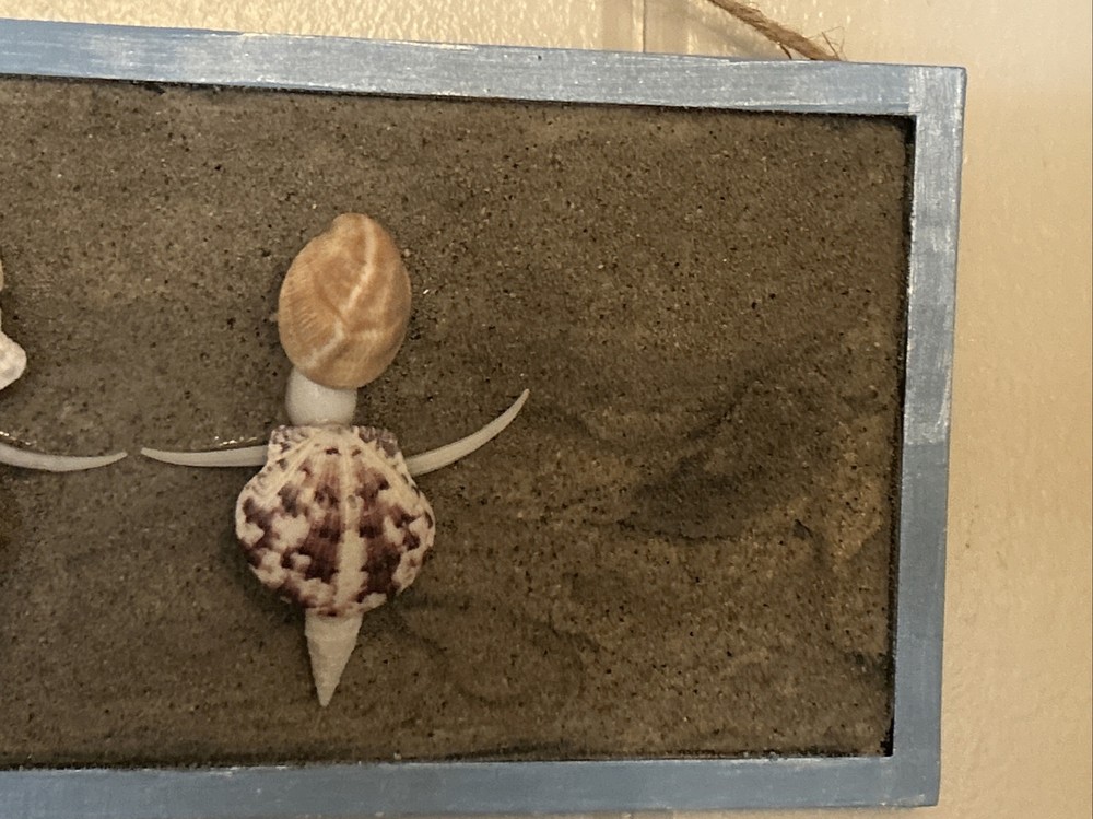 Seashell People Holding Hands In The Sand, Handmade