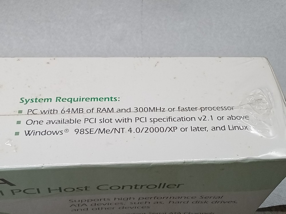 NEW I/O Flex SERIAL ATA DUAL-CHANNEL PCI HOST CONTROLLER